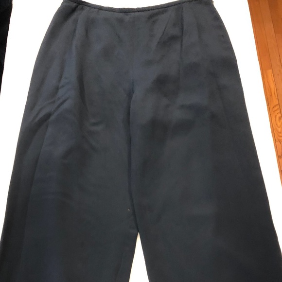 Worth New York Blue 100% Silk Woven Side Zip Flat Front Dress Pants, Size 16 - Picture 4 of 5